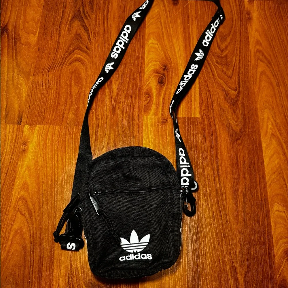 Adidas Unisex Mini Black Crossbody Bag - Picture 1 of 5